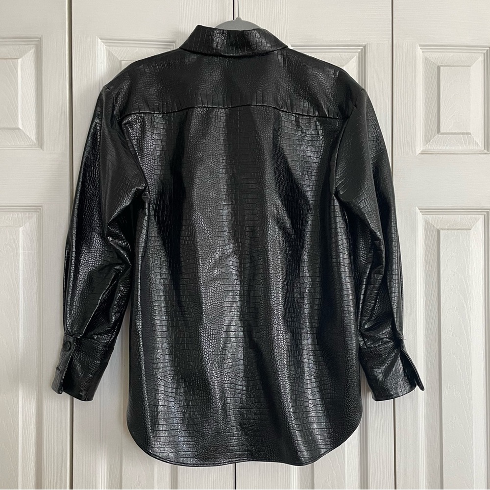 Zara Faux Leather Oversized Top Size Medium - image 2